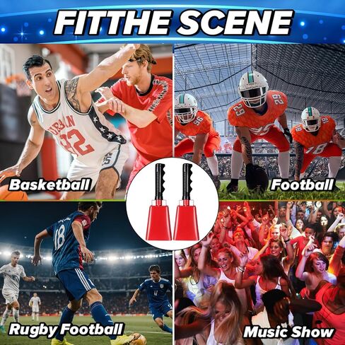 رعاة البقر الصلب مع مقبض 8 بوصة صانعي الضوضاء أجراس البقر ، 2 حزمة كوبيل كبيرة للأحداث الرياضية in Kuwait