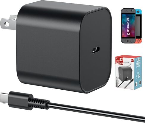 KOVA 60W Fast Charger for Nintendo Switch 2 AC Adapter with 4.9FT Detachable Charging Cable, Support 4K TV Dock Mode, for Steam Deck & Type-C Devices Gamecube Games[Replacement Charger for Switch 2] in Kuwait