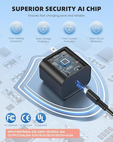 KOVA 60W Fast Charger for Nintendo Switch 2 AC Adapter with 4.9FT Detachable Charging Cable, Support 4K TV Dock Mode, for Steam Deck & Type-C Devices Gamecube Games[Replacement Charger for Switch 2] in Kuwait