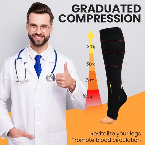 8 أزواج بالإضافة إلى الجوارب ضغط الحجم للنساء الرجال عجل عجل كبير حجم الجوارب الدعم للركبة للدورة الدموية in Kuwait