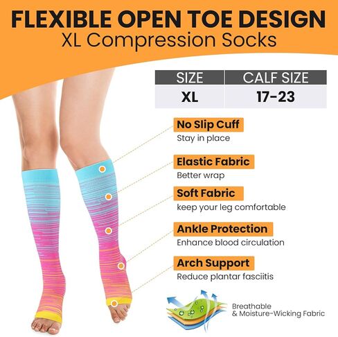 8 أزواج بالإضافة إلى الجوارب ضغط الحجم للنساء الرجال عجل عجل كبير حجم الجوارب الدعم للركبة للدورة الدموية in Kuwait