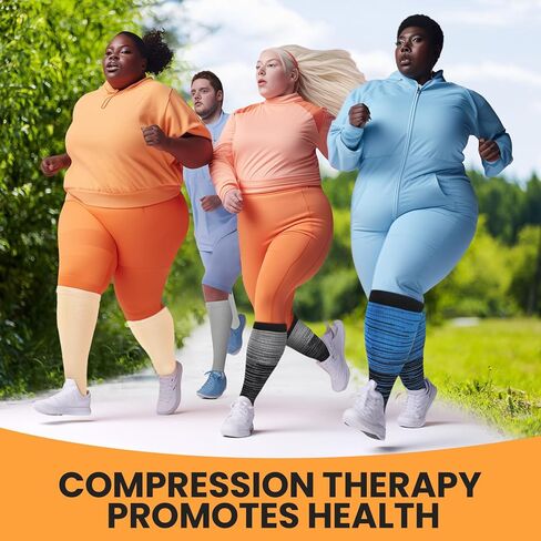 8 أزواج بالإضافة إلى الجوارب ضغط الحجم للنساء الرجال عجل عجل كبير حجم الجوارب الدعم للركبة للدورة الدموية in Kuwait