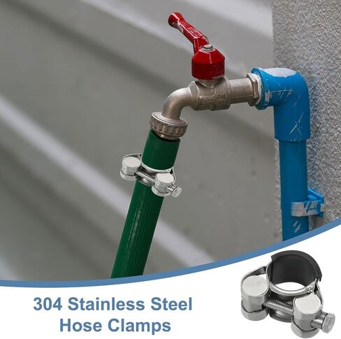 Patikil 20-22mm مشبك خرطوم T-Bolt ، 2 حزمة مطاطية مقلوب المبرد المبرد المشبكات أنبوب أنبوب المبرد 304 مشبك خرطوم الرادياتير الفولاذ المقاوم للصدأ لمدة 0.79 "-0.87" أنبوب in Saudi Arabia