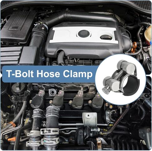 Patikil 20-22mm مشبك خرطوم T-Bolt ، 2 حزمة مطاطية مقلوب المبرد المبرد المشبكات أنبوب أنبوب المبرد 304 مشبك خرطوم الرادياتير الفولاذ المقاوم للصدأ لمدة 0.79 "-0.87" أنبوب in Saudi Arabia