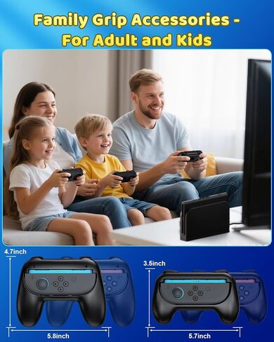 [Both for Switch 2 and 1] FYOUNG Grips for Nintendo Switch 2/1/OLED Controller, Handle Holder for Joycon 2&for Joy con, Dual Size Comfort Ergonomic Grip for Kids&Adults, Family Gaming Accessories in Saudi Arabia