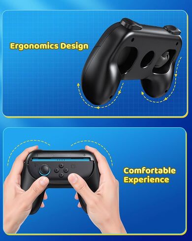 [Both for Switch 2 and 1] FYOUNG Grips for Nintendo Switch 2/1/OLED Controller, Handle Holder for Joycon 2&for Joy con, Dual Size Comfort Ergonomic Grip for Kids&Adults, Family Gaming Accessories in Saudi Arabia