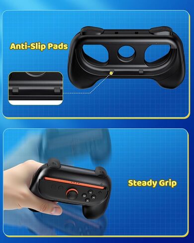 [Both for Switch 2 and 1] FYOUNG Grips for Nintendo Switch 2/1/OLED Controller, Handle Holder for Joycon 2&for Joy con, Dual Size Comfort Ergonomic Grip for Kids&Adults, Family Gaming Accessories in Saudi Arabia
