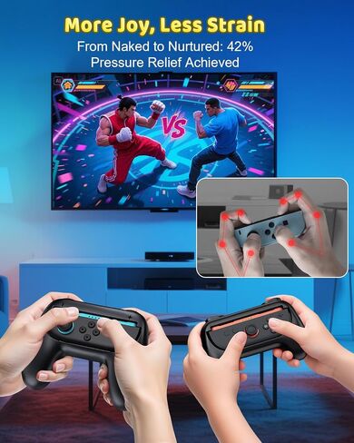 [Both for Switch 2 and 1] FYOUNG Grips for Nintendo Switch 2/1/OLED Controller, Handle Holder for Joycon 2&for Joy con, Dual Size Comfort Ergonomic Grip for Kids&Adults, Family Gaming Accessories in Saudi Arabia