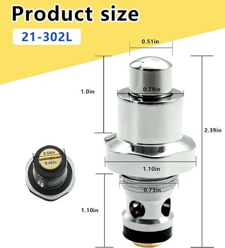 21-302L Faucet Low Lead Button Valve Assembly Fits For Krowne Pre-Rinse Spray Heads,Knee Valve,Foot Valves,Faucet For Commercial Kitchen (Metal Silver Finish) in Saudi Arabia