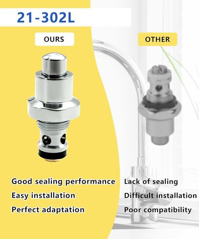 21-302L Faucet Low Lead Button Valve Assembly Fits For Krowne Pre-Rinse Spray Heads,Knee Valve,Foot Valves,Faucet For Commercial Kitchen (Metal Silver Finish) in Saudi Arabia