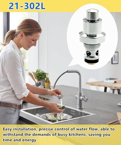 21-302L Faucet Low Lead Button Valve Assembly Fits For Krowne Pre-Rinse Spray Heads,Knee Valve,Foot Valves,Faucet For Commercial Kitchen (Metal Silver Finish) in Saudi Arabia