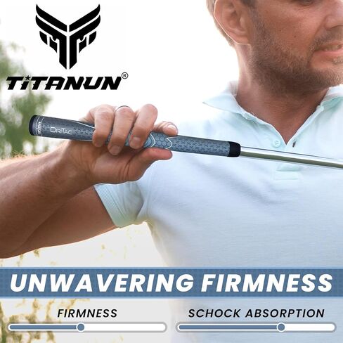 WINN TITANUN DRI-TAC OVERSIZE- LATEST SERIES 09 Pieces DarkGrey/SilverGrey Golf Grip - Non-Slip & Cushioned Comfort - Incredible Comfort & Moisture-Wicking - Shock Absorption Benefits for Pain-Free in Saudi Arabia