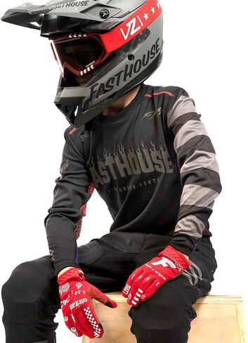 Fasthouse Youth Burn Free Classic Long Sleeve Jersey ، Black in Saudi Arabia