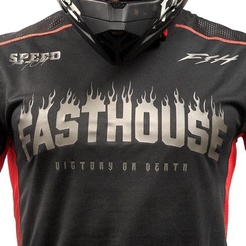 Fasthouse Youth Burn Free Classic Long Sleeve Jersey ، Black in Saudi Arabia