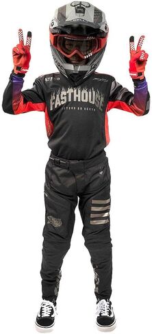 Fasthouse Youth Burn Free Classic Long Sleeve Jersey ، Black in Saudi Arabia