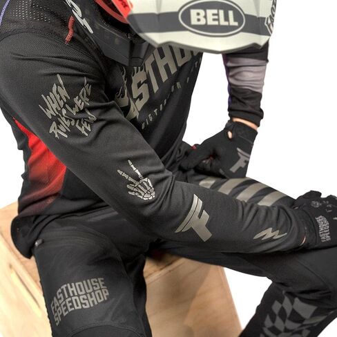 Fasthouse Youth Burn Free Classic Long Sleeve Jersey ، Black in Saudi Arabia