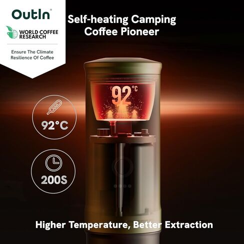 OutIn Nano Portable Electric Espresso Machine, Travel Coffee Maker for Camping, Car Coffee Maker Self-Heating with USB-C, With Ground Coffee & NS Capsule for RV, Hiking, Office in Kuwait