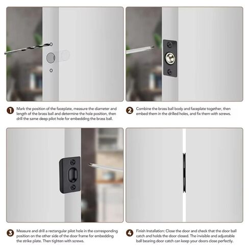 2pcs قابلة للتعديل كرة باب الصب تركيب بسيطة تثبيت كرة متين تحمل الباب مقاومة التآكل (النمط) in Kuwait