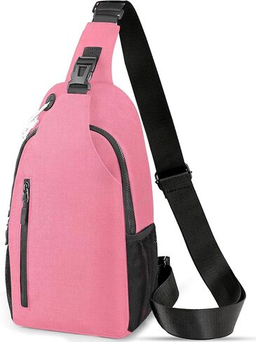 حقيبة حبال Crossbody للنساء والرجال ، حقيبة الظهر ذات الرافعة المائية مع ميناء شحن USB ، حقيبة كتف خفيفة الوزن للمشي لمسافات طويلة ، السفر (الرمادي) ، متوسط in Saudi Arabia