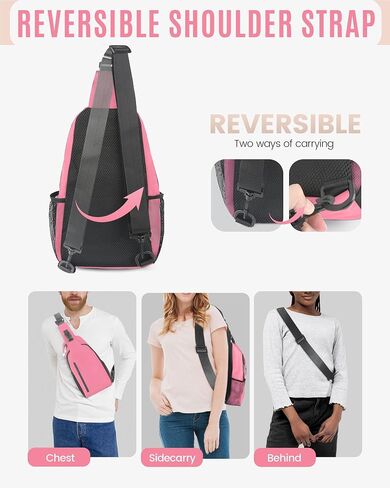 حقيبة حبال Crossbody للنساء والرجال ، حقيبة الظهر ذات الرافعة المائية مع ميناء شحن USB ، حقيبة كتف خفيفة الوزن للمشي لمسافات طويلة ، السفر (الرمادي) ، متوسط in Saudi Arabia