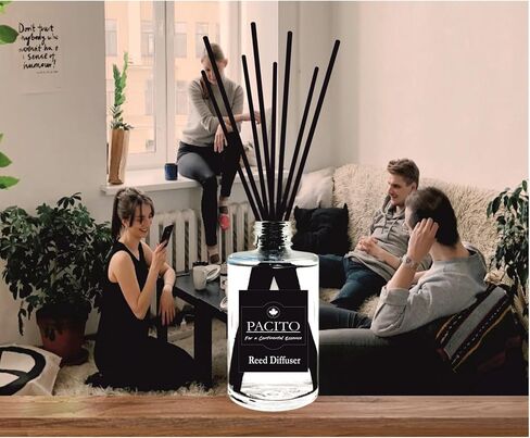 Reed Diffuser | Sandalwood | Made with Sandalwood Essential Oil | Luxurious Reed Diffuser | Handpoured in India | 3.38 fl oz | Includes Fibre Reed Sticks in Saudi Arabia