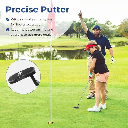نوادي Ultimate Kids للغولف مع حقيبة وقوف ، نادي جولف كامل جولف مجموعة يمين مع 205cc #3 Fairway Wood ، #7 & #9 Irons ، Putter ، غطاء رأس فريد ومطر in Kuwait