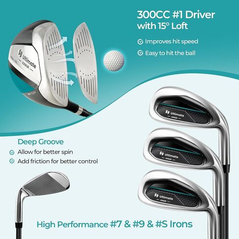 Goplus Junior Complete Golf Club Set for Kids, Right Hand Golf Clubs with Stand Bag, Rain Hood, Golf Practice Set for Ages 5-7,8-10,11-13 Boys Girls in Saudi Arabia