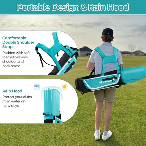 Goplus Junior Complete Golf Club Set for Kids, Right Hand Golf Clubs with Stand Bag, Rain Hood, Golf Practice Set for Ages 5-7,8-10,11-13 Boys Girls in Saudi Arabia