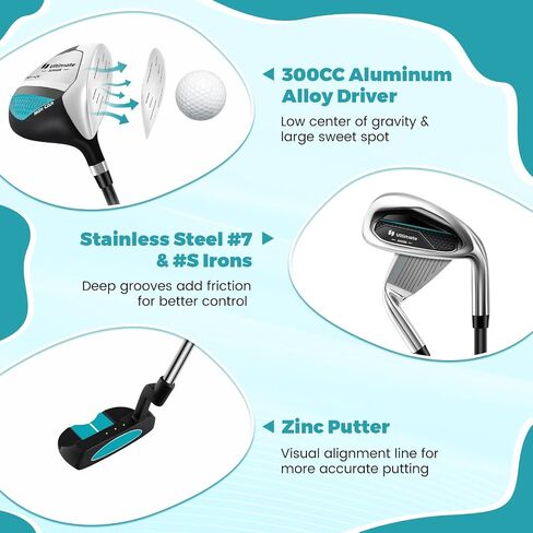 مجموعة نادي Gymax Kids Golf Club ، مجموعة كاملة من الأهداف اليمنى للأطفال مع 4/6 أندية وحقيبة الوقوف ، ونوادي الشباب الصغار للأولاد والبنات ، مجموعة الجولف المبتدئين in Saudi Arabia