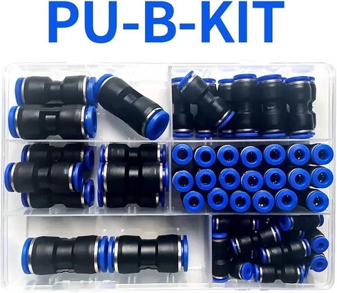 pu poxed مجموعة الهواء المستقيم للهواء المضغوط pu series أنابيب المياه السريعة الإفراج عن موصل توصيل خرطوم البلاستيك pu 4 6 8 10mm (d kit (80pcs)) in Kuwait