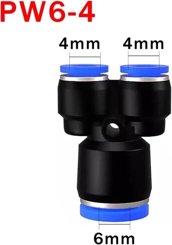 50pcs تجهيزات أنابيب موصل الهواء الهوائي البلاستيكي مناسب للدفع py py connect 4 6mm 8mm 10mm 12mm (pw6-4) in Kuwait