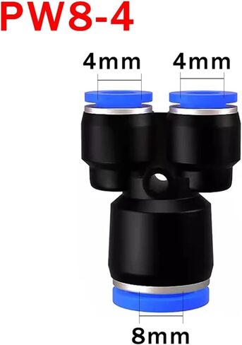 50pcs تجهيزات أنابيب موصل الهواء الهوائي البلاستيكي مناسب للدفع py py connect 4 6mm 8mm 10mm 12mm (pw6-4) in Kuwait