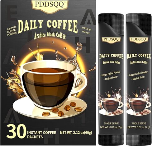 حزم القهوة الفورية واحدة تخدم عصي 30 كيس ، متوسطة الحزمة أرابيكا قهوة سوداء حزم فردية للتخييم ، حزم القهوة الساخنة/المثلجة الخالية من السكر. in Saudi Arabia