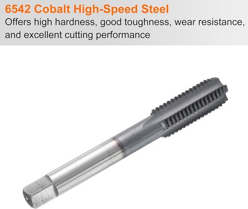 HARFINGTON M12x1.75 Metric Thread Tap 6542 Cobalt High-Speed Steel TiCN Coated Plug Tap Left Hand Straight Flutes Screw Threading Hand Tap in Saudi Arabia