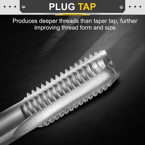 uxcell Hand Plug Tap M7 x 1 H2 Metric Thread Plug Style Taps Straight Flute Screw Tapping Threading Tool High Speed Steel HSS6542 in Saudi Arabia