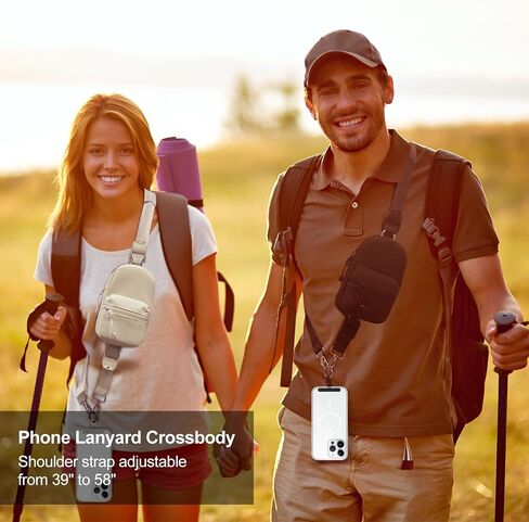 Phone Strap Crossbody Wrist Strap, Upgraded Phone Lanyard with Adjustable Purse | Anti Theft Phone Strap for All Smartphones | Includes 2-Pack 360° Phone Tabs & Soft Silicone Pad in Kuwait