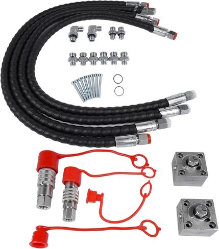 2pcs 3-Way Hydraulic Diverter Valve Kit Compatible with 1-2 Ton Chinese Mini Excavators, Includes Quick Connects, M14 Connectors, 31" Flexible Hoses, Screws, for Industrial Attachments Use in Saudi Arabia