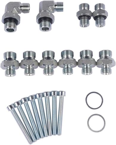 2pcs 3-Way Hydraulic Diverter Valve Kit Compatible with 1-2 Ton Chinese Mini Excavators, Includes Quick Connects, M14 Connectors, 31" Flexible Hoses, Screws, for Industrial Attachments Use in Saudi Arabia