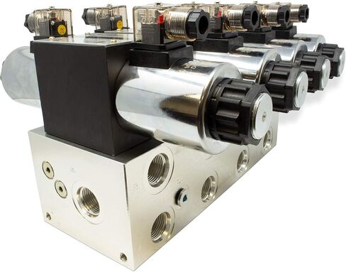 Electric Hydraulic Double Acting Directional Control Valve, 4 Spool, 25 GPM (C Spool (Closed Center) 12 Volt) in Saudi Arabia