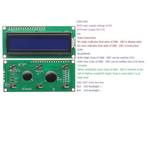2PCS HD44780 1602 16x2 16 * 2 حرف 1602 وحدة عرض شاشة عرض LCD LCM Blue Blacklight in Saudi Arabia