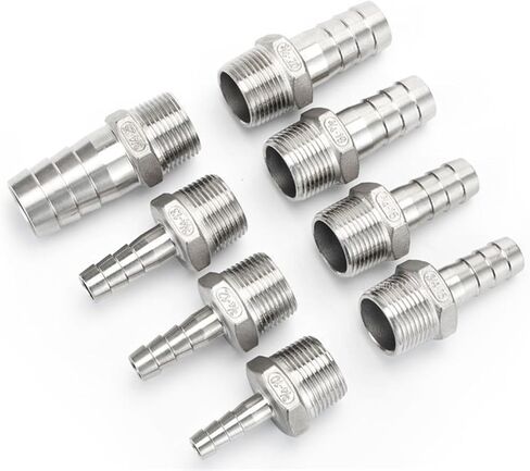 2pcs 6mm 8mm 10mm 12mm 1/2 "1/4" 3/8 "1/8" 304 تركيب خرطوم ملولب من الفولاذ المقاوم للصدأ ، موصل مفصل المعبد لخطوط الوقود المائية للهواء (أنبوب 10 مم ، 1/8 ") in Kuwait