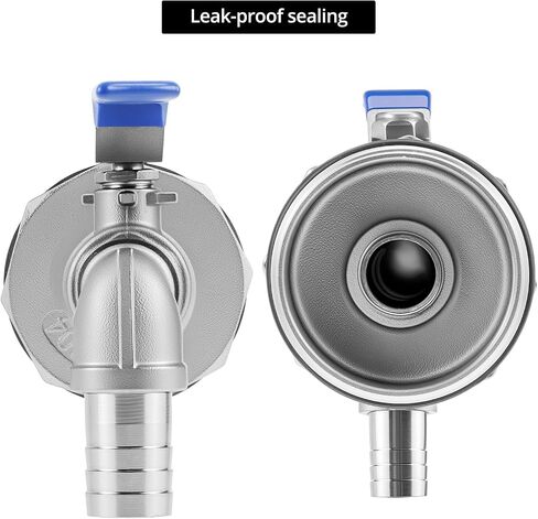 Qwork 2 Pack 2 "صنبور أسطوانة من الفولاذ المقاوم للصدأ لـ 55 جالونًا من الصلب/البلاستيك ، حشية مقاومة للتسرب مع مخرج 90 درجة 3/4" in Saudi Arabia