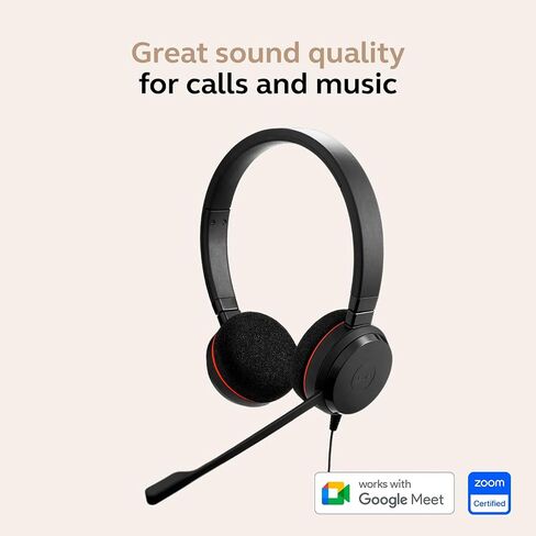 Jabra Evolve 20 Wired Headset (2025 Edition) - Single-Ear Wired Headset for Office and Work from Home - Call Control - Certified for MS Teams - USB-C/A Connectivity - Black in Saudi Arabia