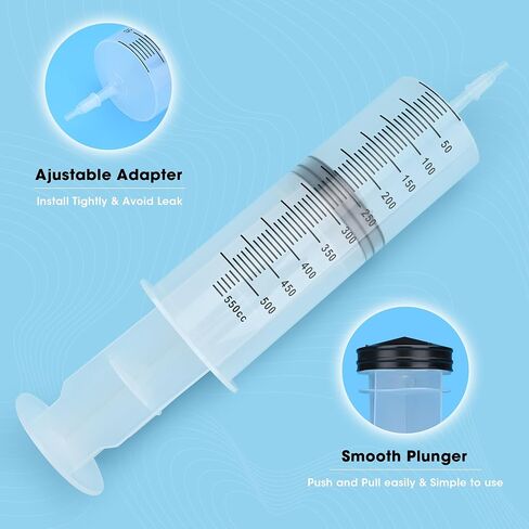 300mL Syringe for Liquid - Large Plastic Syringe with Tip Adapter for Scientific Labs, Oil Transfer, Plant Watering & Refilling in Saudi Arabia