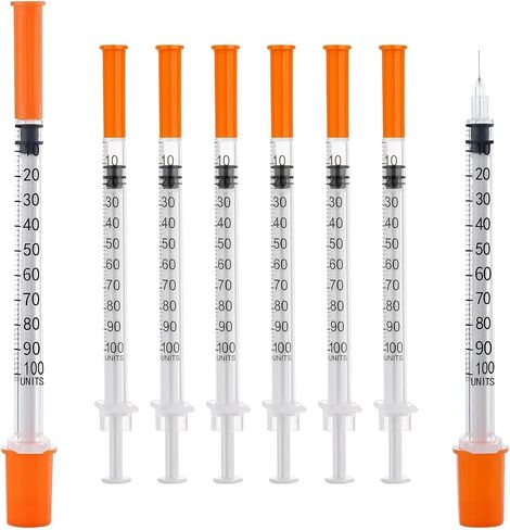 20 Pack 1ml Disposable Syringe, 31G 1cc 1/4 Inch (6mm) Lab Supplies Syringes, Individually Wrapped in Kuwait