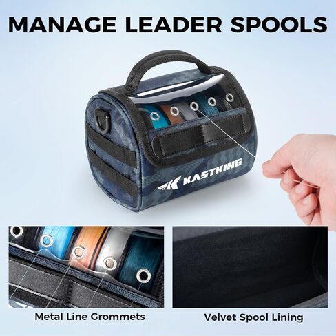 KastKing BaitSpace Line Management Bag, Fishing Line Storage Bag with Water Resistant Nylon, Clear View Window, Removable Divider for Up to 10 Spools, Tangle-free Leader Line Holder in Saudi Arabia