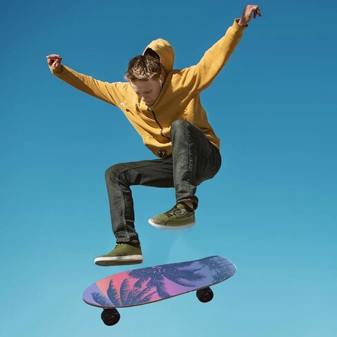 ALAZA Tropical Sunrise Palm Trees Skateboard Grip Tape Sheets 44"X 10" Graphic Longboard Griptape Bubble Free Anti-Slip Scooter Deck Sand Paper for Rollerboard in Kuwait