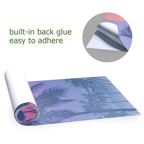 ALAZA Tropical Sunrise Palm Trees Skateboard Grip Tape Sheets 44"X 10" Graphic Longboard Griptape Bubble Free Anti-Slip Scooter Deck Sand Paper for Rollerboard in Kuwait