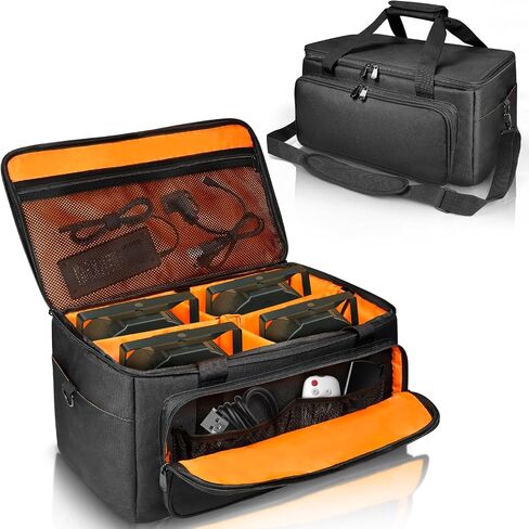 ORKELS 3/8'' Padded Stage Lighting Bag – Fits 4 Par Lights, Spotlights – Storage Bag with Fluorescent Lining, Dividers, Adjustable Straps & Accessory Pockets (4 Par Lights Case) in Saudi Arabia