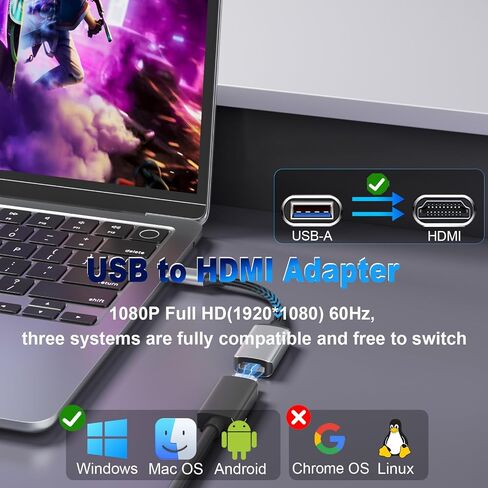 USB C to HDMI 2.1 Adapter, Support 8K@60Hz and 4K 120Hz, Dynamic HDR, Thunderbolt 3/4/5, USB 4 Port, Type C to HDMI Adapter for MacBook Pro/Air, XPS, ThinkPad, iPhone 15/16 Series in Kuwait